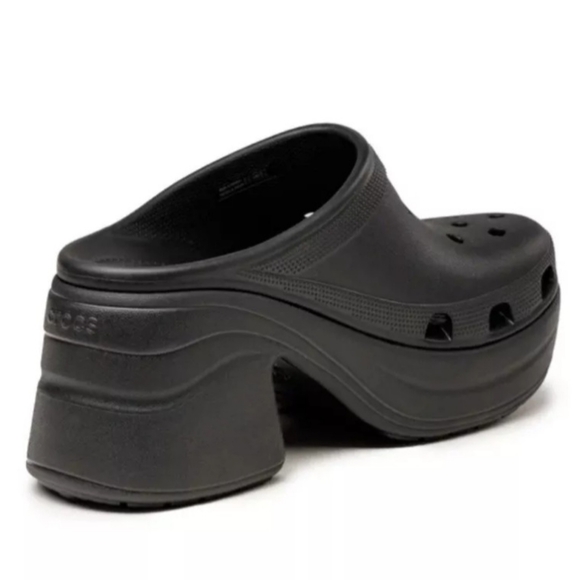 Crocs Siren Clogs High Unisex Heels Platform Slippers Men's 10 Women' 12 Black - Picture 3 of 13